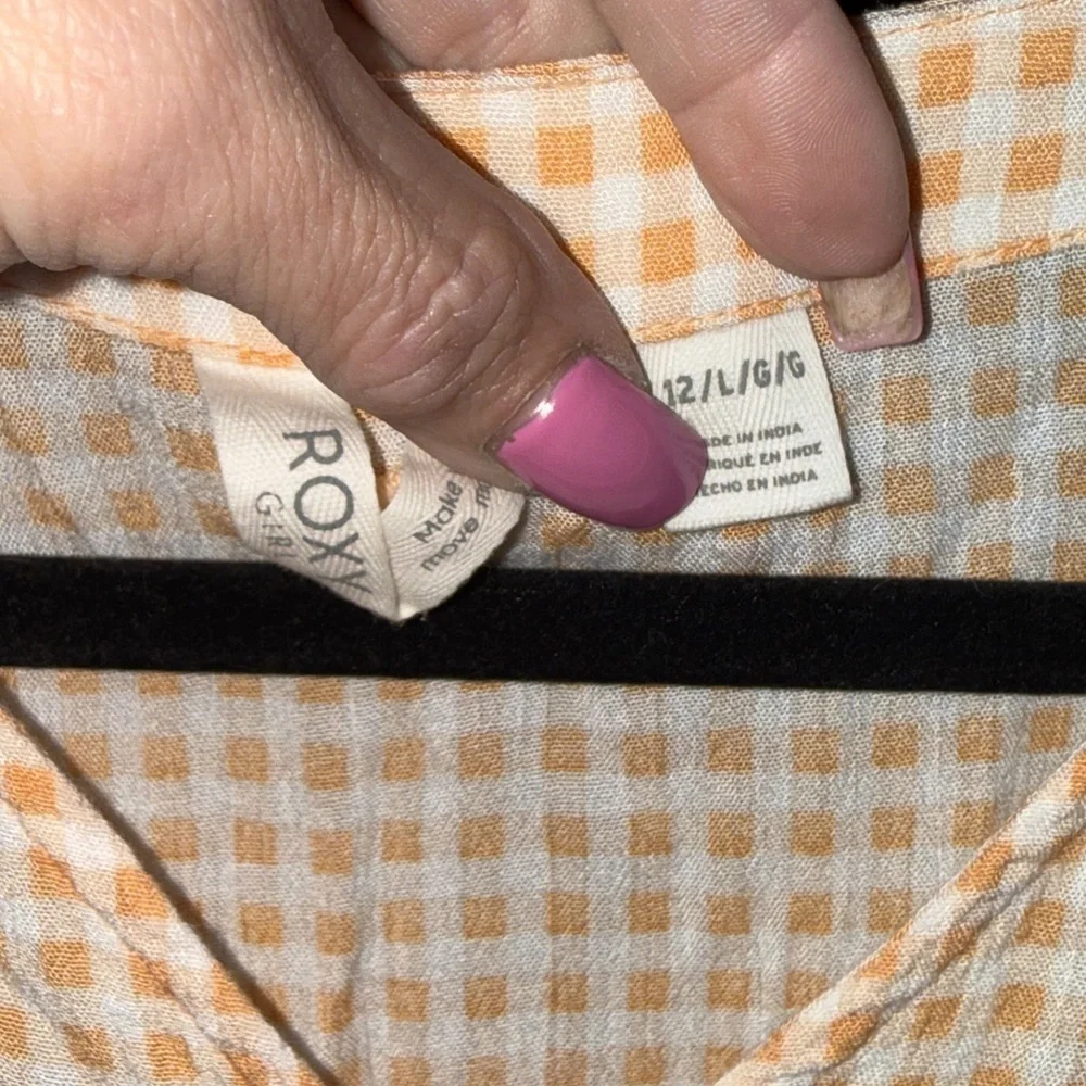 Roxy Orange and Cream Checkered Dress - Picture 3 of 3